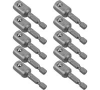 HEMOTON 10 Pièces Adaptateur de Prise Douille de Perçage à Tige, Tige de Raccordement 1/2, Acier Chrome Vanadium, pour Perceuse Électrique et hocs, Réparation Automobile
