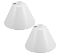 HEMOTON 2 Pièces Capuchon de Ventilateur de Plafond Conique Blanc, Cache | Plastique et Métal, Couvre le Câblage, pour Tiges Pendantes, Vis Incluses, Finition Moderne
