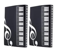 HEMOTON 2 Pièces Dossier de Partitions de Musique, Dossier de Fichiers, 40 Pages, Noir, Plastique, pour École et Recettes, Rangement de Papier et Organisation de Documents