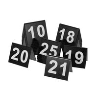 HEMOTON 25 Pièces Numéro de Table en Acrylique Noir V-shaped 1-25 Double Face Base Plate pour Réception de Mariage ou Restaurant, Coins Arrondis et Bords Givrés