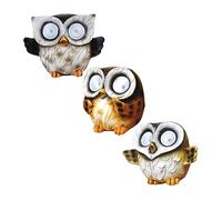 HEMOTON 3 Pièces Lot De Lampes Solaires Extérieures Forme De Hibou Ornements De Lumière Solaire Pour Pelouse Et Jardin Décorations Lumineuses