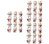 HEMOTON 36 Figurines De Chat Miniatures en RéSine Maneki Neko DéCor Jardin Miniature Ornements Micro AméNagement pour Bureau Maison