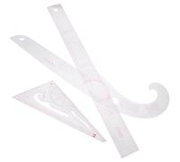 HEMOTON 3pcs Ensemble de Règles de Couture en Plastique avec Règle Courbe et Triangulaire, Outils Multifonctionnels pour Patronage et Confection de Vêtements