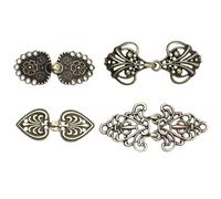 HEMOTON 4 Paires D'attaches de Cape Vintage en Alliage, Clips Décoratifs Rétro pour Cape et Châle, Accessoires Élégants pour Occasions Formelles et Décontractées