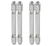 HEMOTON 4 Pièces Double Tête Perceuse Manuelle Mini à Pince Cuivre pour | Alliage D'aluminium, Réglage Rapide, Contrôle Facile, Faible Glissement, Compact, pour Bijoux DIY et Trous Précis