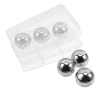 HEMOTON 6 Boules de Glace de 25 Mm en Acier Inoxydable 304 Réutilisables Odeur, Pierre à Whisky Argentée Lot de 6 pour Rafraîchir Boissons et Cocktails