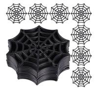 HEMOTON 80 Pièces Décoration Suspendue de Toile D'araignée Noire en Plastique pour Fête d'halloween, Ambiance Réaliste et Atmosphère Festive, pour Escape Rooms et Soirées