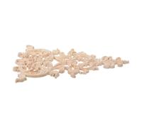 HEMOTON Applique Motif Floral 30x16x0,7cm, Marron Bois Sculpté Décorative, Ornement Mural en Bois Style Européen Vintage, pour Meubles et Miroirs, Salon et Maison