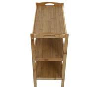 HEMOTON Armoire à Chaussures en Bambou Étagère à Chaussures Trois Niveaux, Organisateur Multi-Usage Simple et Élégant pour Rangement Maison