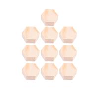 HEMOTON Bloc de Bois Hexagonal en Pin Massif 10 Pièces, Facile à Peindre et Dessiner, pour Projets D'artisanat et Bricolage Créatif