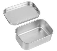 HEMOTON Boîte à Bento Rectangulaire 1000ml en Acier Inoxydable pour Bureau | Conservation des Aliments au Réfrigérateur, Usage Repas, Compatible Plaque à Induction, Couleur Argenté