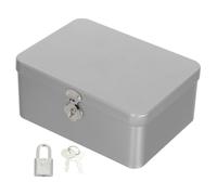 HEMOTON Boîte de Rangement en Métal, Mini Boîte Métallique à Charnière Rectangulaire en Fer-blanc, Couvercle, Anti-poussière et Anti-humidité, pour Bureau et Maison
