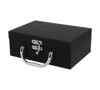 HEMOTON Boîte de Rangement Papier Portable avec Poignée Organisateur Léger Multifonction pour Bureau et Maison Boîte de Rangement Papeterie et Bijoux Solide et Facile à Nettoyer Noire