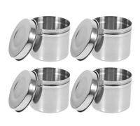 HEMOTON Boîte Inox Alimentaire Carrée 8.00X8.00X7.00Cm Avec Couvercle Anti-Débordement Conteneur Stockage Sécurisé Pour Cantine Scolaire Laboratoire
