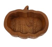 HEMOTON Bol en Bois Marron de Citrouille pour Servir Salades et Desserts, Corbeille à Fruits Compacte pour Décoration Maison et Restaurants