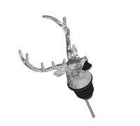 HEMOTON Bouchon Verseur Bouteille Vin Tête Cerf Argenté Bec Verseur Créatif pour Bar Restaurant et Fête Compatible Vins Liqueurs et Huiles Anti-fuite et Réutilisable