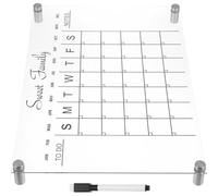 HEMOTON Calendrier Léger en Acrylique Transparent à Sec Effaçable et Facile à Nettoyer pour Réfrigérateur pour Bureau Cuisine