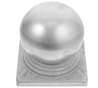 HEMOTON Capuchon de Poteau Carré en Acier Zinc Argenté Léger et Élégant, Protège les Sommets de Poteaux de Clôture Forme Sphérique pour Jardin Extérieur