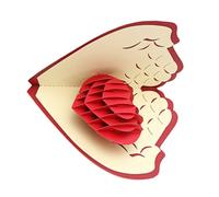 HEMOTON Carte de Vœux 3d Créative en Papier Rouge pour Saint-valentin Design Délicat, Surprise pour Amoureux, pour Anniversaire ou Mariage