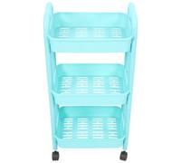 HEMOTON Chariot de Rangement à roulettes Multi-Usage et Mobile 3 Niveaux en Plastique Organiseur Pratique pour Salle de Bain ou Balcon