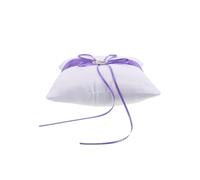 HEMOTON Coussin de Mariage en Satin pour Alliances Nœud Décoratif pour Cérémonie Occidentale, Surface Protectrice et Souvenir Mémorable, Dimensions 18x18cm