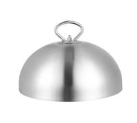 Hemoton Couvercle Anti-Huile En Acier Inoxydable Couvercle Teppanyaki Pour Steak Cloche De Cuisson Avec PoignéE Pour Cuisson Uniforme Fonte Du Fromage Et LéGumes À La Vapeur Maison Restaurant