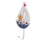 HEMOTON Crochet Mural Décoratif Bateau à Voile en Bois Style Méditerranéen | Accroche Manteau Mural, Courbe Scientifique, Forte Capacité de Charge, Ne Blesse Pas les Mains, Usage Maison