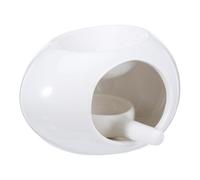 HEMOTON Diffuseur D’Ambiance en Céramique Blanche pour Huiles Essentielles | Support pour Bougie Chauffe-plat, Lumière D’ambiance, Surface Émaillée Lisse, Bureau et Salle de Bain