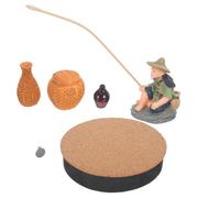 HEMOTON Figurine Flottante Installation Facile et Entretien Minimal en PVC et Métal de Pêcheur Ancien Accessoire Décoratif pour Décoration Aquarium et Jardin Zen pour Bassin et Bonsaï