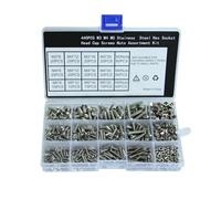HEMOTON Kit Visserie avec Écrous et Boulons à Tête Bombée M5 440 Pièces en Acier Inoxydable 304 Coffret Plastique Étanche pour Industrie Mécanique et Espaces Confinés