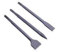 HEMOTON Lot de 3 Set de Set de Burins pour Marteau Perforateur Plus en Acier Allié Molybdène, Ciseau Plat et Mèche à Burin pour Maçonnerie et Carrelage, Usage Industriel avec Étui