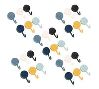 HEMOTON Lot de 30 Crochets Muraux Autocollants sans Perçage en Plastique Résistant Corrosion, Design à Lignes Arrondies, Cuisine et Bureau Couleur Aléatoire