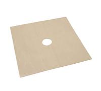 HEMOTON Lot de 4 Protège Plaque Gaz Réutilisables en Ptfe Trou Central Précoupé, Protection Beige pour Cuisinière à Gaz, Tapis de Cuisson Pratique et Solide