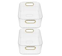 HEMOTON Organisateur de Coiffeuse Facile à Utiliser en Plastique Transparent 2pcs Rectangle pour Cosmétiques et Objets Divers Maison Dortoir