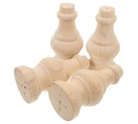 HEMOTON Pieds de Meuble Accessoires Modernes et Élégants en Bois Massif Ensemble de Quatre Surface Brute, Forme Unique, Offrant Stabilité pour Canapés et Armoires
