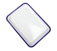 HEMOTON Plaque Émaillée Rectangulaire Blanche 2 Pièces 26x18 Cm, Plat de Cuisson Solide et Brillant, pour Four et Pâtisserie Maison