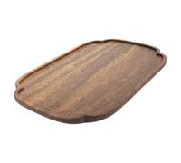 HEMOTON Plateau Bois Rectangulaire Plateau de Service Japonais Noyer Amérique Sud Assiette Fruit et Dessert Lisse pour Thé Apéritif et Snack