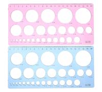HEMOTON Pochoirs Ronds en Plastique 2 Pièces pour Tracer des Formes Circulaires avec Marquages Précis et Résistants, Outils de Dessin Géométrique pour Bureau et Loisirs Créatifs