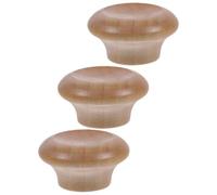HEMOTON Poignées de Couvercle Petit Bouton Robuste Lot de 3 en Bois Massif Résistant Chaleur, Boutons de Remplacement Universels pour Casseroles pour Ustensiles Cuisine, Usage