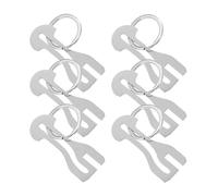 HEMOTON Porte-clés à Jetons en Alliage de Zinc Argenté 6pcs, Résistant la Déformation, Multifonction pour Chariot de Courses et Ouvre-bouteille Pratique