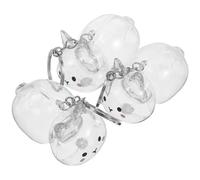 HEMOTON Porte-clés Collecteur de Poils D’Animaux en Capsule Transparente, Lot de 3 Souvenirs Commémoratifs Lapin, Chien et Chat, Récipient à Poils de Chat et Chien, Accessoire