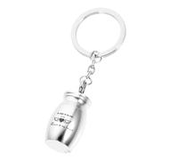 HEMOTON Porte-clés Urne pour Animaux de Compagnie en Métal Argenté Couvercle Dévissable, Contenant Funéraire Simple à Transporter Poche ou Paquet