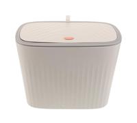 HEMOTON Poubelle Compacte Blanche 10 L en Plastique avec Couvercle | Étanche et Facile à Nettoyer, Anti-débordement, Usage Bureau ou Appartement, Format Étroit Peu Encombrant