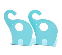 HEMOTON Serrage-Livres Décoratif Éléphant en Acier Inoxydable Robuste, Design Créatif pour Garçon et Filles, 1 Paire de Supports Antidérapants pour Organiser Livres