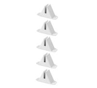 HEMOTON Support de Poteau de Clôture en Plastique Blanc Anti-basculement et Résistant à L'usure pour Jardin et Espaces Extérieurs, Lot de 5 Bases Esthétiques