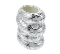 HEMOTON Vase à Fleurs Design Moderne et Brillant Spirale Argenté en Plastique Réfléchissant Incassable de pour Décoration de Bureau ou Table Basse pour ou Décoration Bureau Table Basse