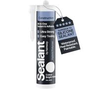 Hemway Mastic d'Étanchéité et Adhésif de Construction Blanc Pur 300ml | Supérieur au Mastic Silicone, Etancheite, Polymère Hybride, Inodore, Intérieur et Extérieur