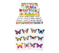Henbrandt de tatouage temporaire - Papillon 12 x 1 pack = 12 Multicolore