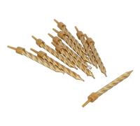 Henbrandt Lot de 10 bougies de fête dorées avec bougeoirs, bougies de célébration en spirale dorée pour gâteaux d'anniversaire, fête de mariage, fête prénatale et décorations d'anniversaire