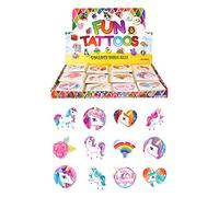 Henbrandt Lot de 12 paquets de 6 tatouages temporaires Licorne = 72 tatouages fournis